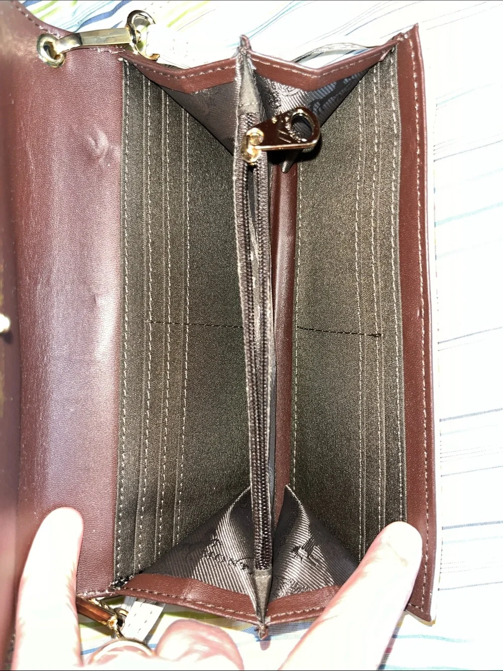 Montana West Taupe Studded Crossbody Clutch Wallet with Adjustable Strap